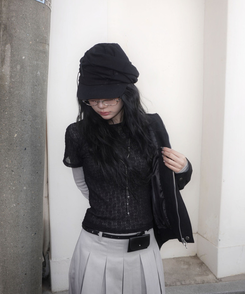 レイヤードディープVネック長袖Tシャツ(12color) LIGHT GRAY