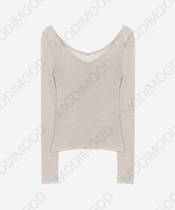 レイヤードディープVネック長袖Tシャツ(12color)