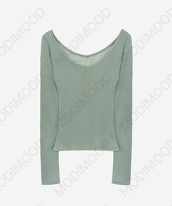 レイヤードディープVネック長袖Tシャツ(12color)