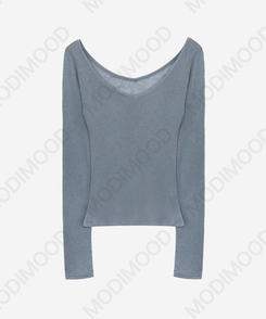 レイヤードディープVネック長袖Tシャツ(12color)