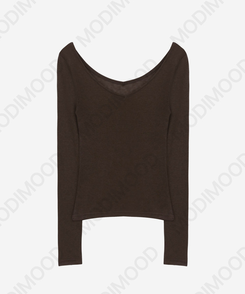 レイヤードディープVネック長袖Tシャツ(12color)