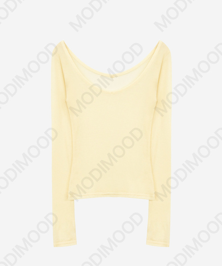 レイヤードディープVネック長袖Tシャツ(12color)