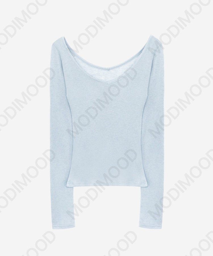 レイヤードディープVネック長袖Tシャツ(12color)