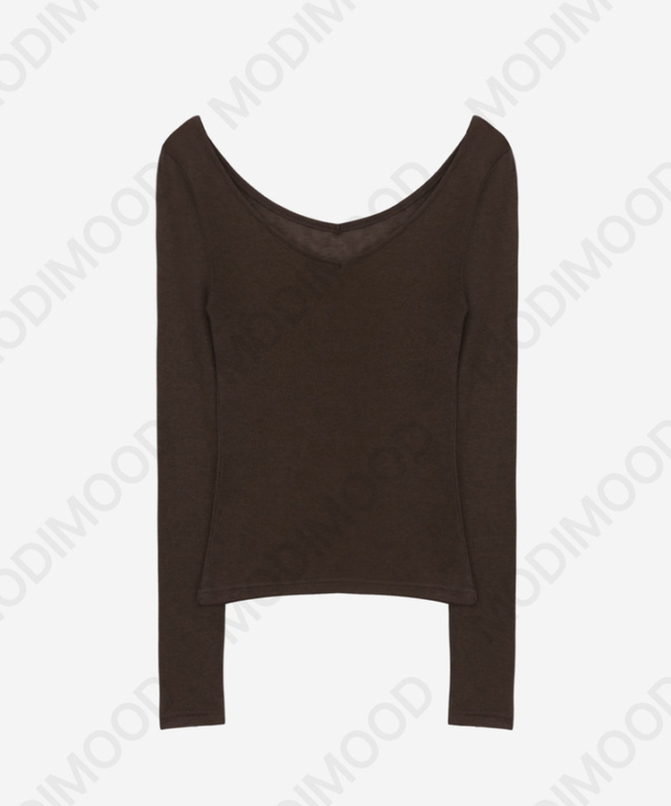 レイヤードディープVネック長袖Tシャツ(12color)