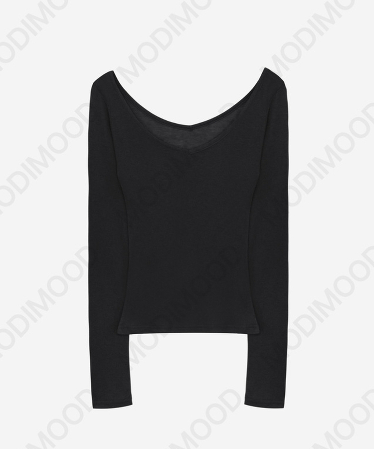 レイヤードディープVネック長袖Tシャツ(12color)