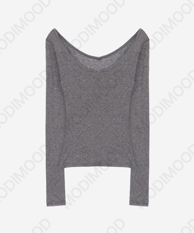 レイヤードディープVネック長袖Tシャツ(12color)