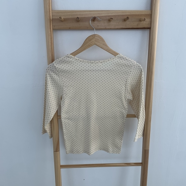 ドット柄7分丈Tシャツ
