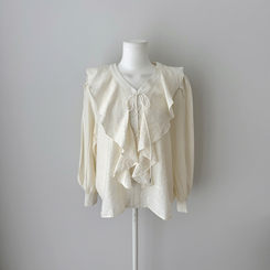 【SET】【ベルト付き】フリルブラウス＋ミニスカート