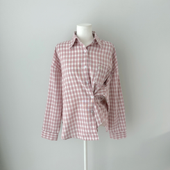 ウエストボタンチェックシャツ