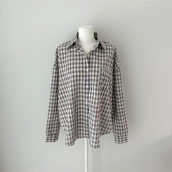 ウエストボタンチェックシャツ