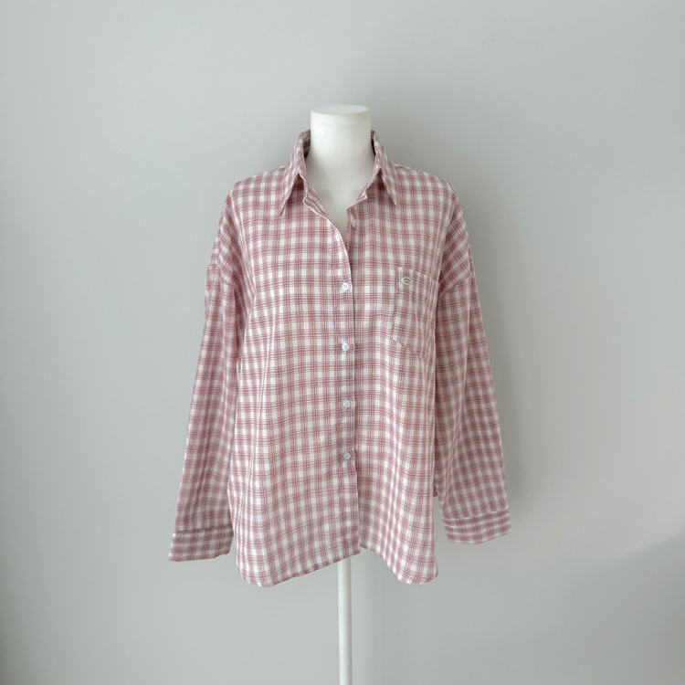 ウエストボタンチェックシャツ