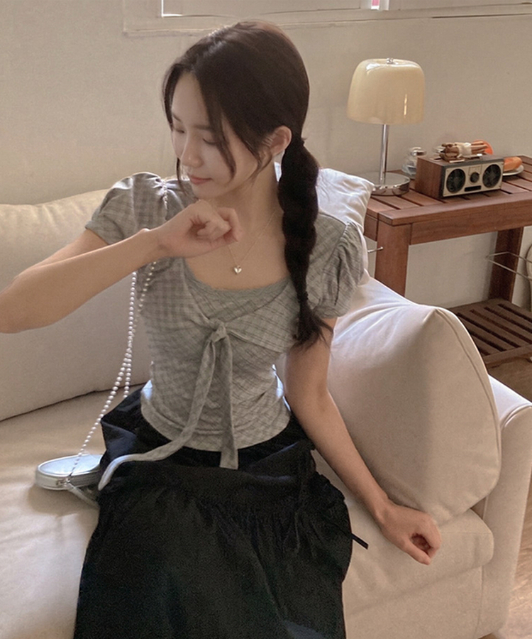 끌레 레이스 레이어드 사이드 리본 스트링 롱 캉캉 스커트 블랙