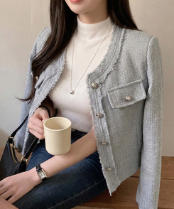 モックネックフレンチスリーブ半袖ニット(6color) WHITE