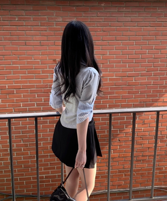 チェックレイヤード長袖Tシャツ GREY