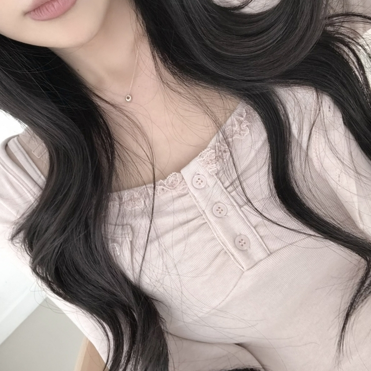 【SET】レースフリルキャミソール 長袖カーディガン PINK