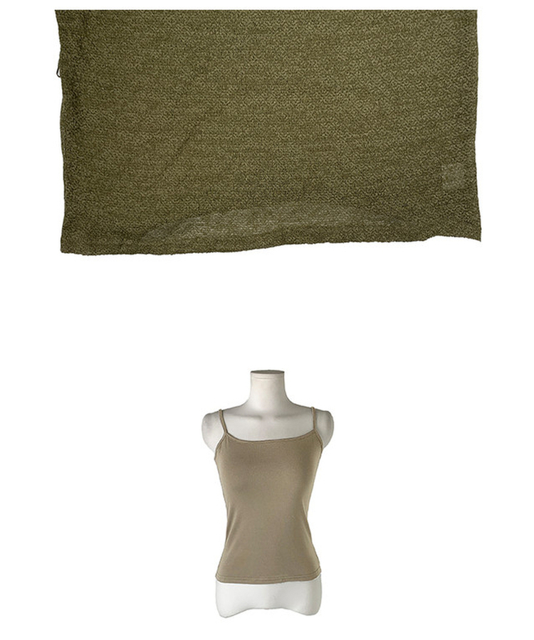 【SET】【ベルト付き】シースルーワンショルダーニット＋キャミソール