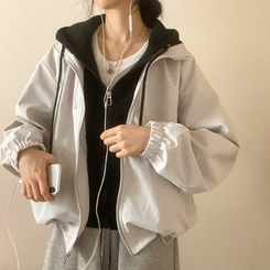 フード付きミリタリージャケット IVORY