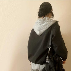 フード付きミリタリージャケット BLACK