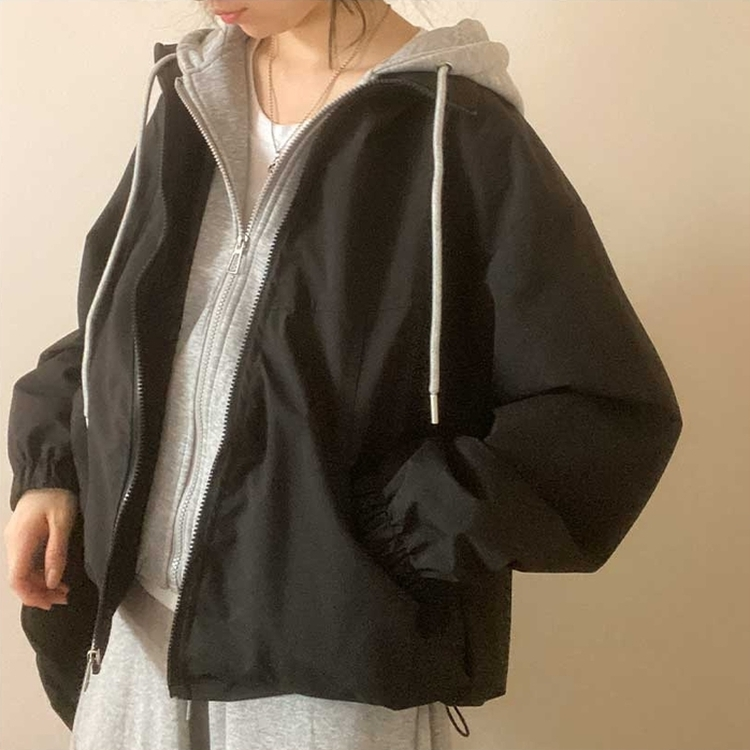 フード付きミリタリージャケット BLACK