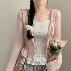 【SET】小花柄キャミソール カーディガン LIGHT PINK