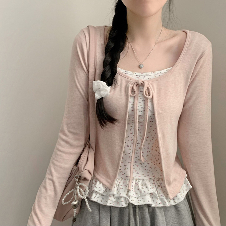 【SET】小花柄キャミソール カーディガン LIGHT PINK