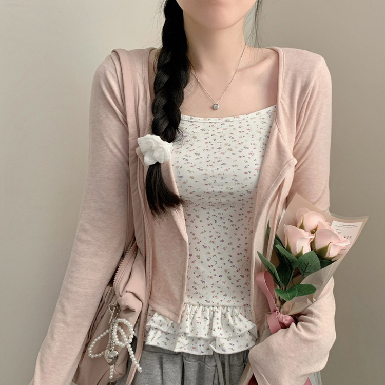 【SET】小花柄キャミソール カーディガン LIGHT PINK