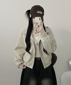 ソフトレザージャケット IVORY