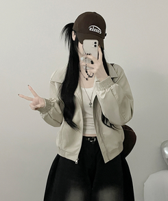 ソフトレザージャケット IVORY