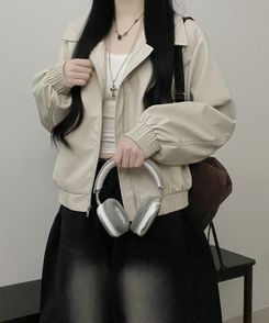 ソフトレザージャケット IVORY