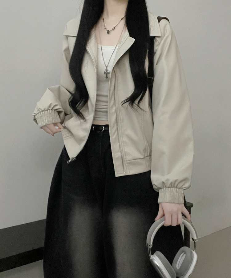 ソフトレザージャケット IVORY