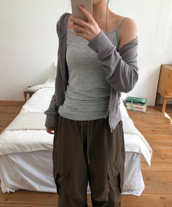ベーシックストラップキャミソール(10color) GREY