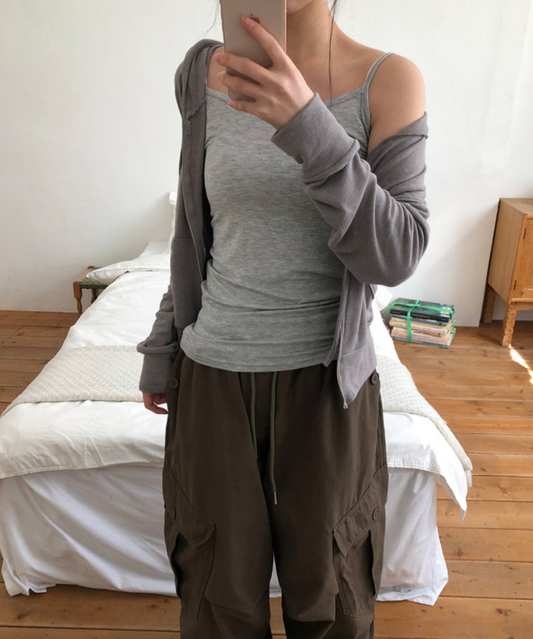 ベーシックストラップキャミソール(10color) GREY