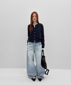 ウォッシングワイドデニムパンツ LIGHT BLUE