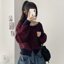 ボーダーニットカーディガン(6color) DARK NAVY