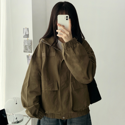 コットンフードジャケット DARK KHAKI