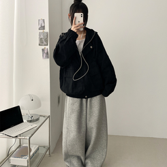 コットンフードジャケット BLACK