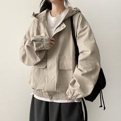 コットンフードジャケット Stone