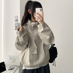 コットンフードジャケット Stone