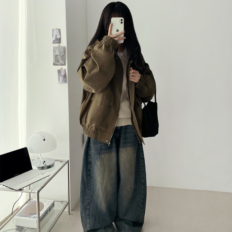 コットンフードジャケット DARK KHAKI