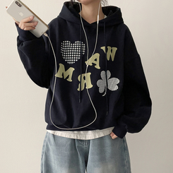 クローバーフードパーカー NAVY