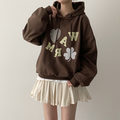 クローバーフードパーカー BROWN