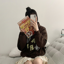 クローバーフードパーカー BROWN