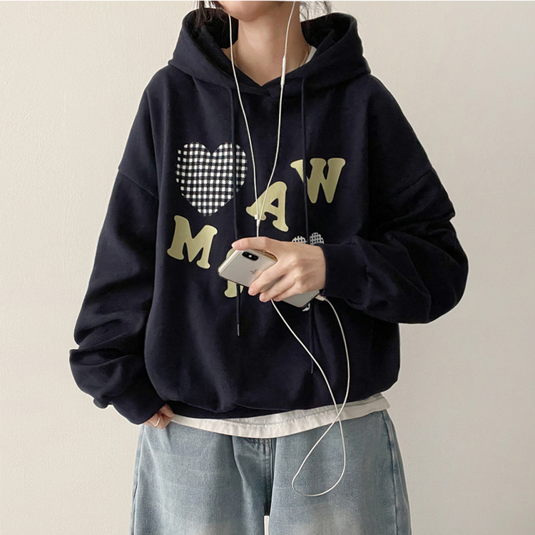 クローバーフードパーカー NAVY