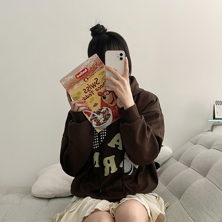 クローバーフードパーカー BROWN