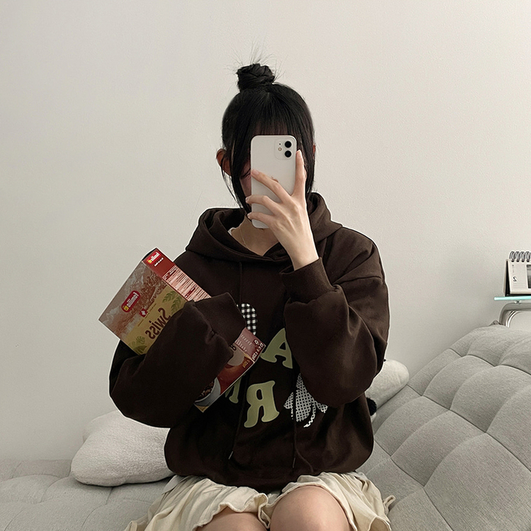 クローバーフードパーカー BROWN