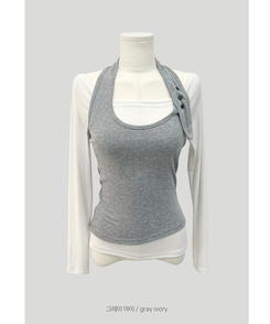 【SET】オフショルダーTシャツ ホルターネックキャミソール