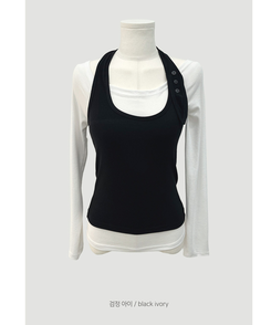 【SET】オフショルダーTシャツ ホルターネックキャミソール