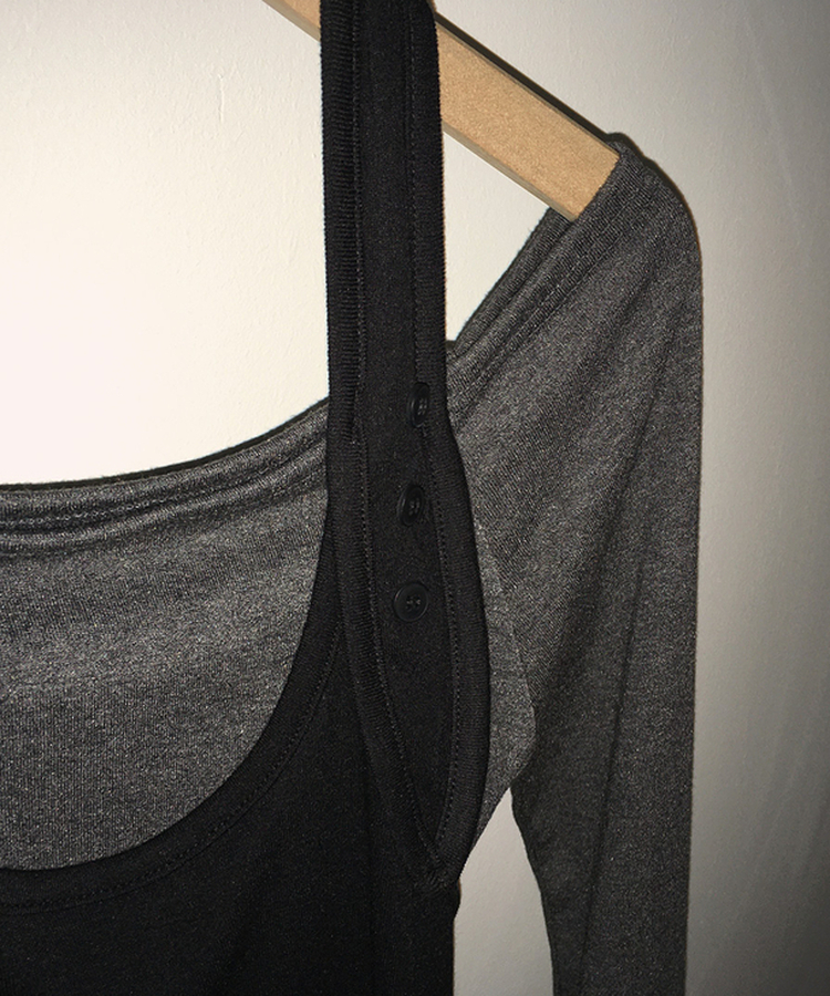 【SET】オフショルダーTシャツ ホルターネックキャミソール