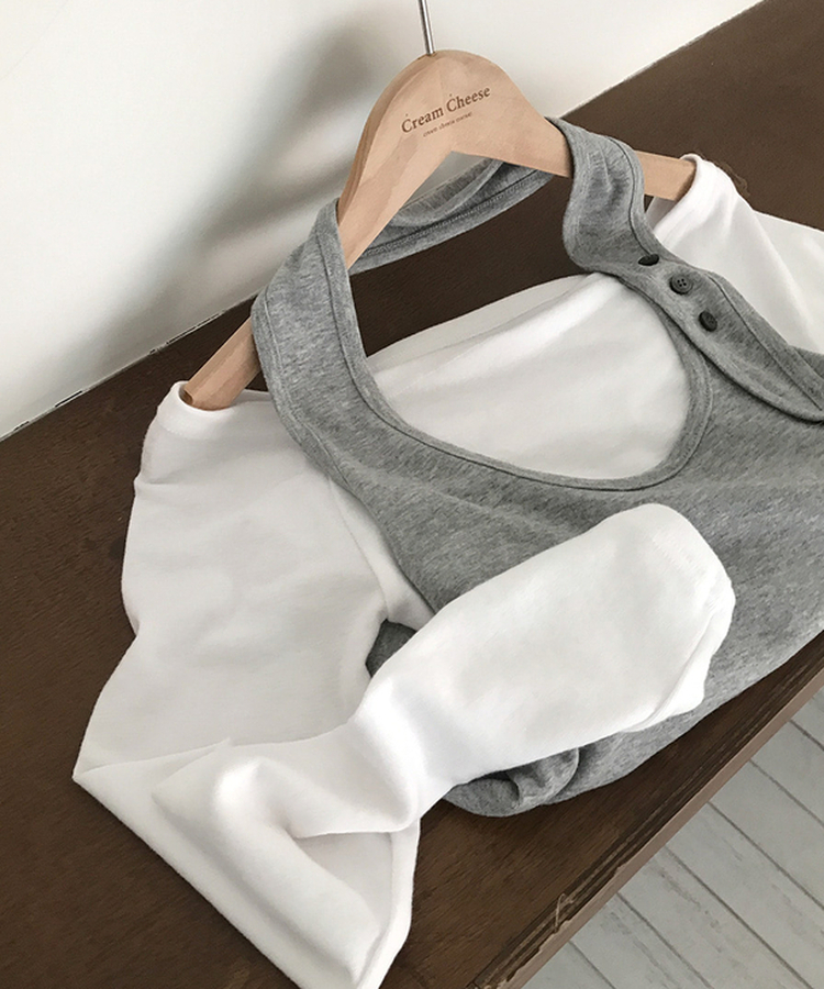 【SET】オフショルダーTシャツ ホルターネックキャミソール