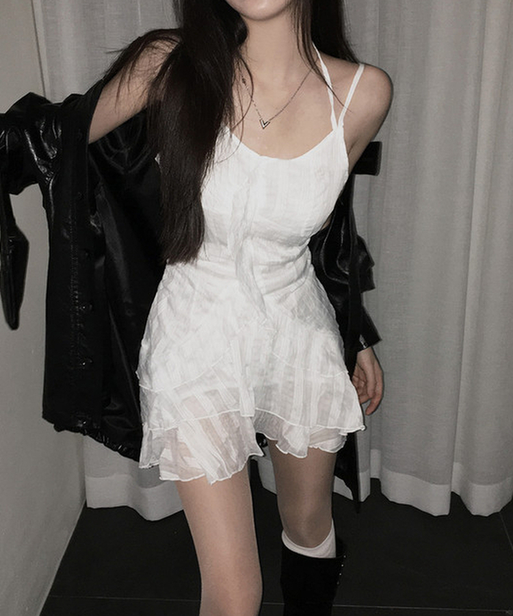 キャミソールフリルワンピース WHITE